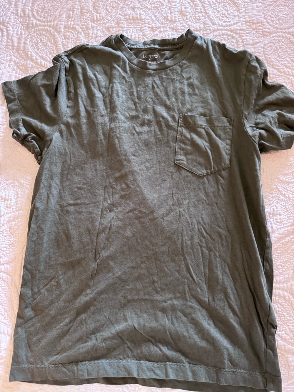 J. Crew Olive Green Short-Sleeve Pocket Tee